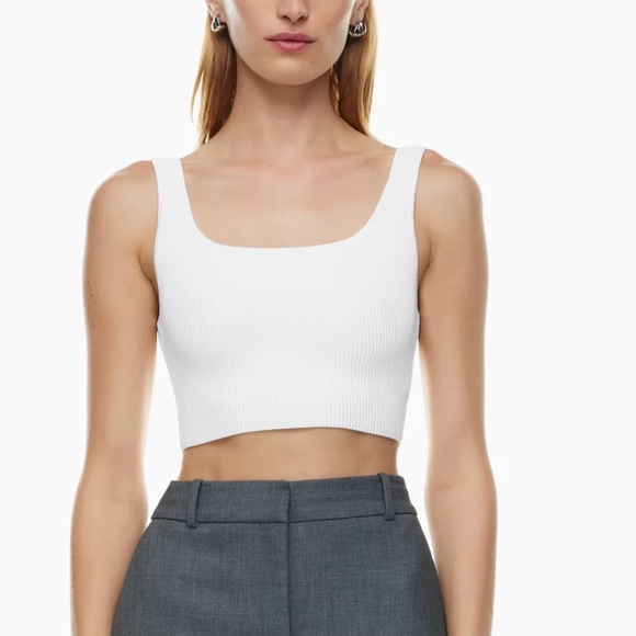 Babaton Sculpt Knit Tank in White - Picture 1 of 4